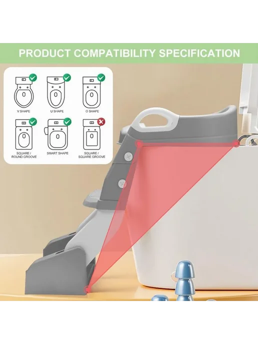 Адаптер для унитаза Серый металлик Адаптер, серый, фото 8
