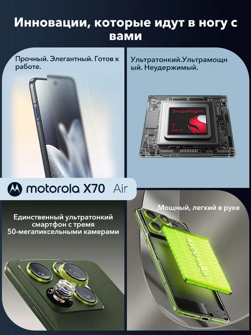 Смартфон Motorola X70 Air 12/256 ГБ, серый, фото 3