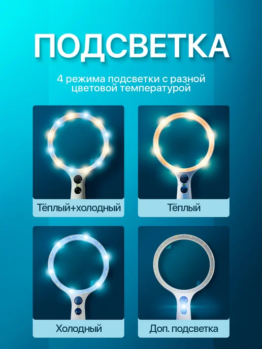 Орбита Лупа ручная увеличительная с подсветкой OT-INL94, вариант, фото 5