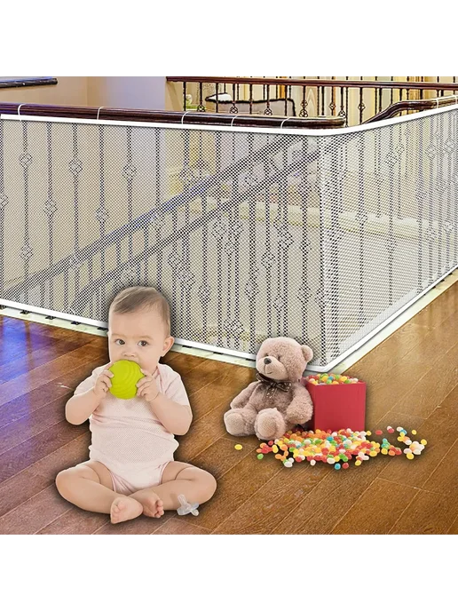 Сетка безопасности для лестниц и балконов 200x79 см Белый, 200x79 см