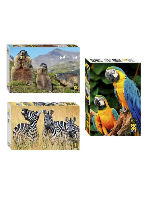 STEP puzzle Набор пазлов 500 деталей Животные дикой природы, 3 шт, 3 шт, фото 5