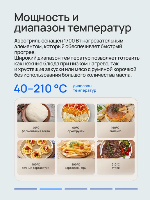Xiaomi Аэрогриль электрический для дома Air Fryer 6.5л белый, 6,5 л, фото 3