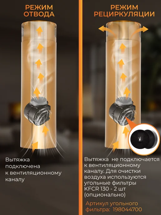 KONIGIN Кухонная вытяжка Pasio Gold Black Glass 31, черный, фото 6
