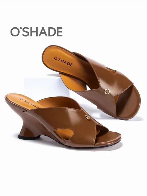 O`SHADE Мюли женские на каблуке, коричневый, фото 5