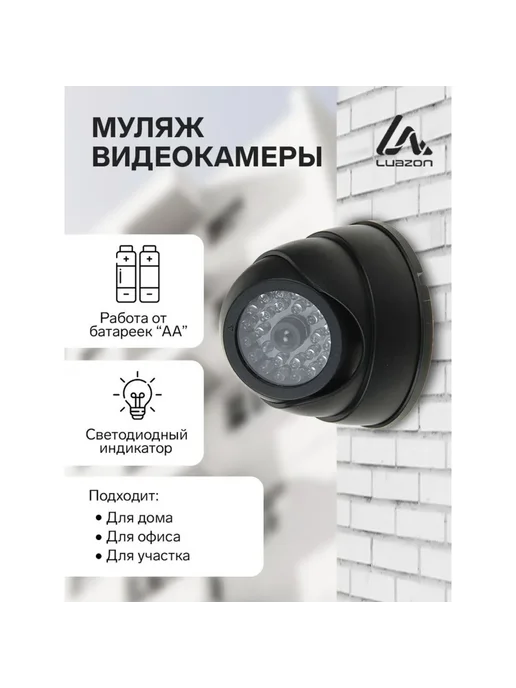 Luazon Home Муляж видеокамеры купольный с индикатором, белый, купольной