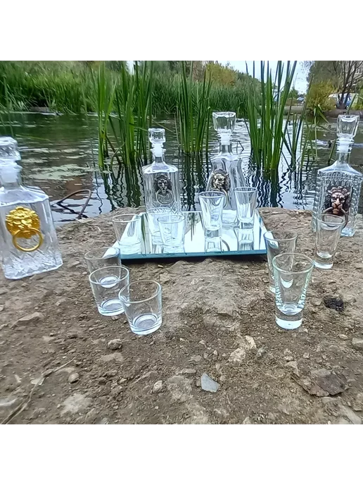 MyagkovAA Графин граненый Лев 500мл в подарочной коробке, 500 мл, фото 3