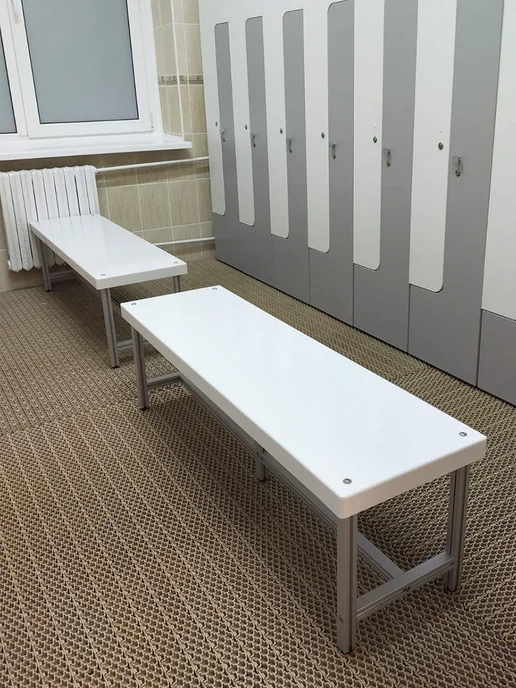 AquaLocker Скамья 109*39*44 см влагостойкая, из алюминия и пластика HPL, 89x39x44 см, фото 8