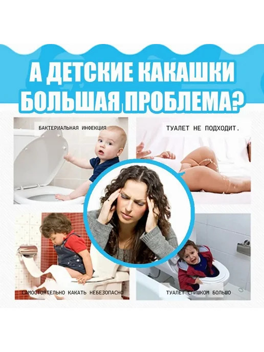 Накладка детская на унитаз с мягким сиденьем и ручк Голубой, вариант, фото 4