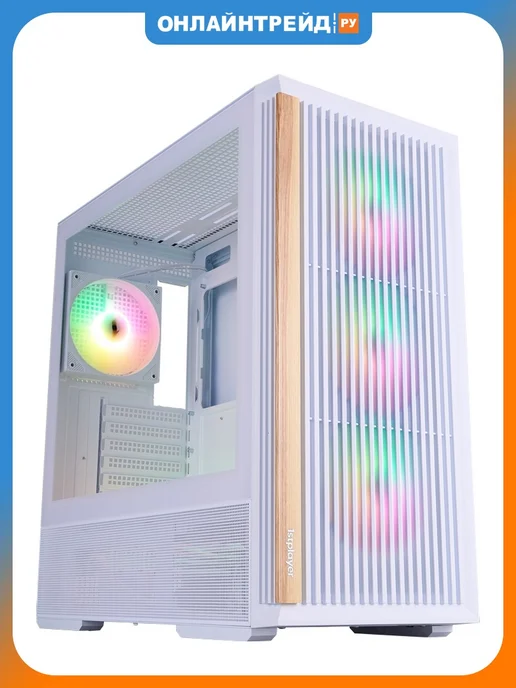 1stPlayer Компьютерный корпус WD7 ARGB, черный, белый