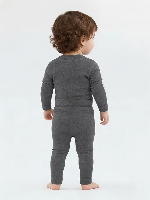 Dr.Wool Термобелье детское комплект из шерсти мериноса Merino lite, серый, фото 8