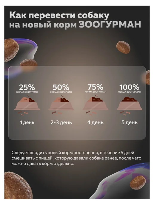Сухой корм ЗООГУРМАН Gourmet для собак, взрослые, мелкие, средние, индейка, 1,2 кг, фото 6