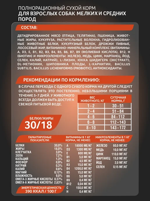 Сухой корм ЗООГУРМАН Act… для собак, взрослые, мелкие, средние, 10,1 кг, фото 4