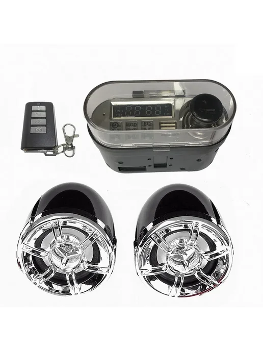 Магнитола Bluetooth для мотоцикла, USB, FM, AUX Черный, черный, фото 5