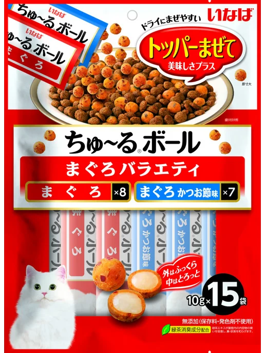 Inaba Лакомство-топпинг для кошек, ассорти с тунцом - 10 г х 15 шт, 10 г, 15 шт, фото 2