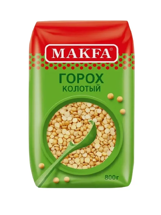 Makfa Горох колотый шлифованный, 800 г, 800 г