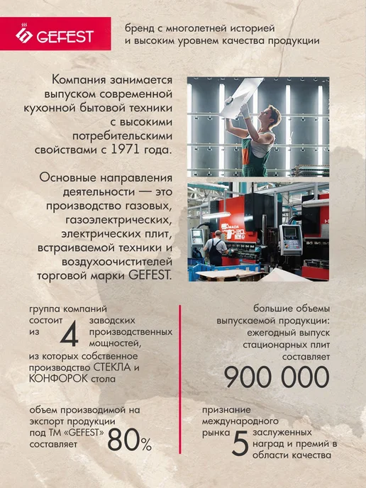 GEFEST Газовая плита с духовкой для кухни ПГ 6100-02 0187 60 см, черный, фото 8