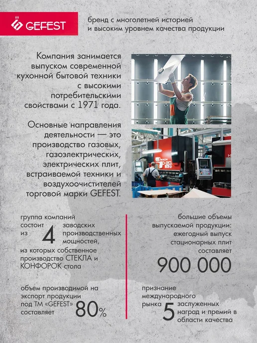 GEFEST Газовая плита с электрической духовкой ПГЭ 6112-02 60 см, белый, фото 8