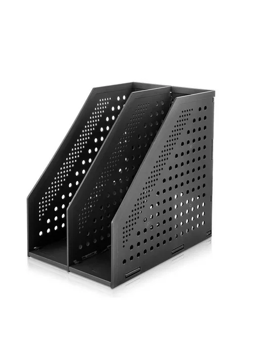 Лоток вертикальный Deli 78999Dark grey складной 2 отделения, серый
