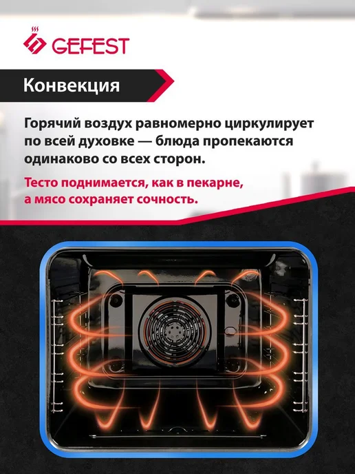 GEFEST Электрический духовой шкаф встраиваемый 60 ЭДВ ДА 602-02 К82, белый, фото 4