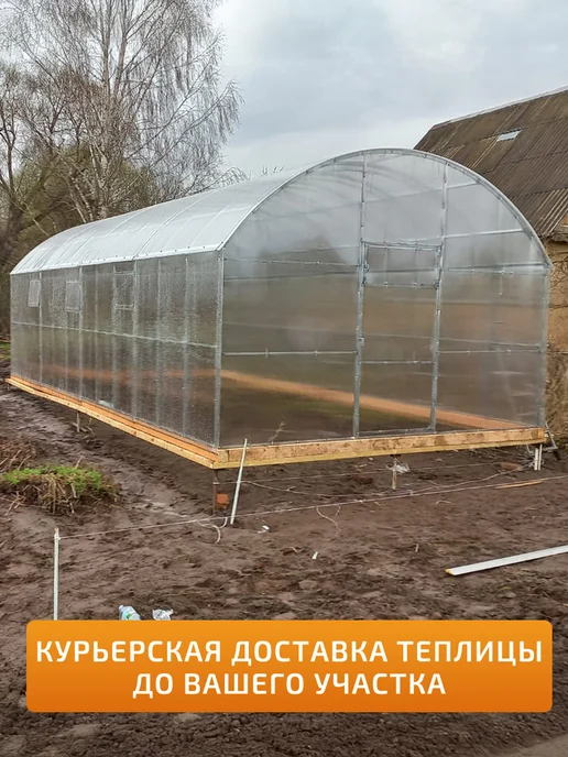 TEPLITSA-RUS Теплица Прямостенная из Поликарбоната 4х4м Царская Премиум, 4 м, фото 2