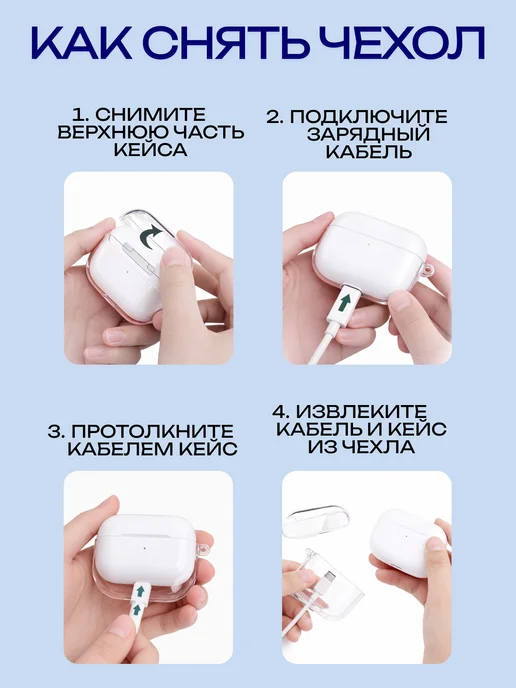 Силиконовый чехол для наушников AirPods Pro 3 пудровый, прозрачный, фото 5