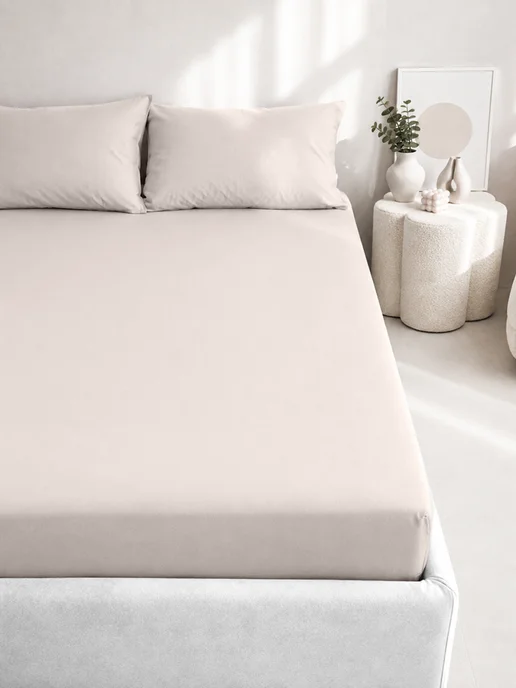 Uniqcute Простынь натяжная поплин 160х200 х25см, 160x200x25 см, натяжная, фото 2