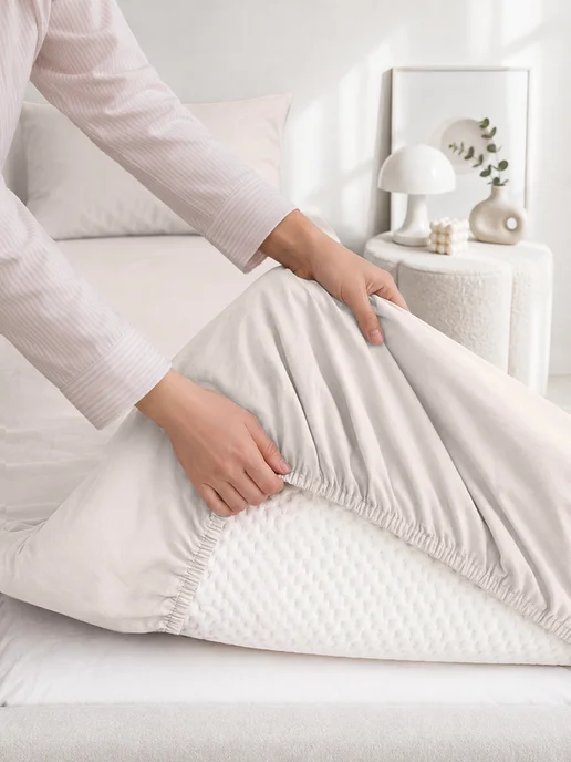 Uniqcute Простынь натяжная поплин 160х200 х25см, 160x200x25 см, натяжная, фото 3