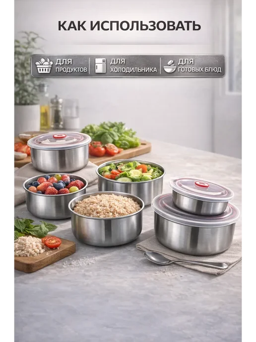 TATYANKA HOME Контейнеры для хранения продуктов питания, 4 шт, фото 4