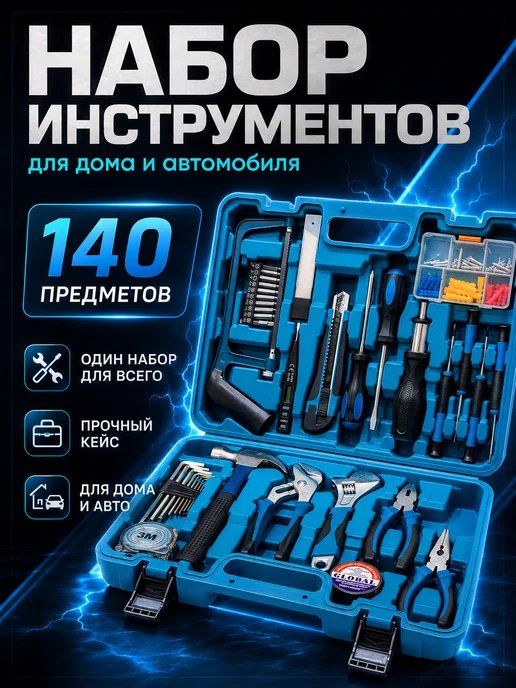 Набор инструментов для дома и автомобиля, вариант