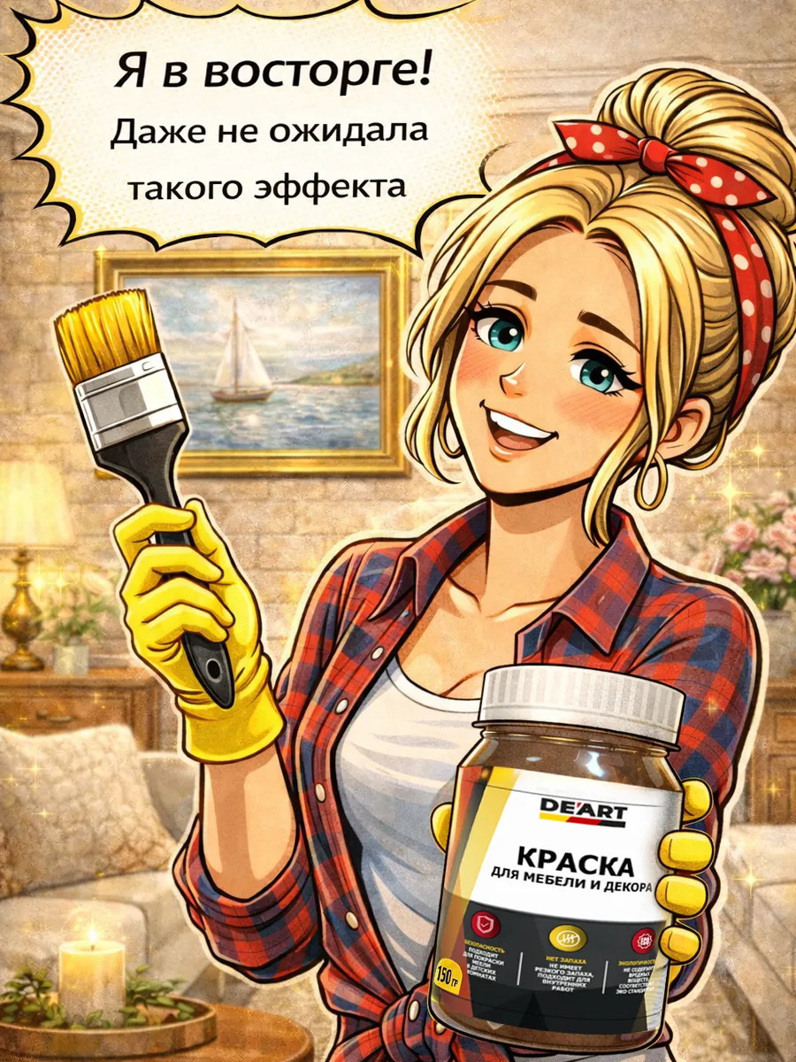 Краска для декора и мебели 150гр орех фото 7