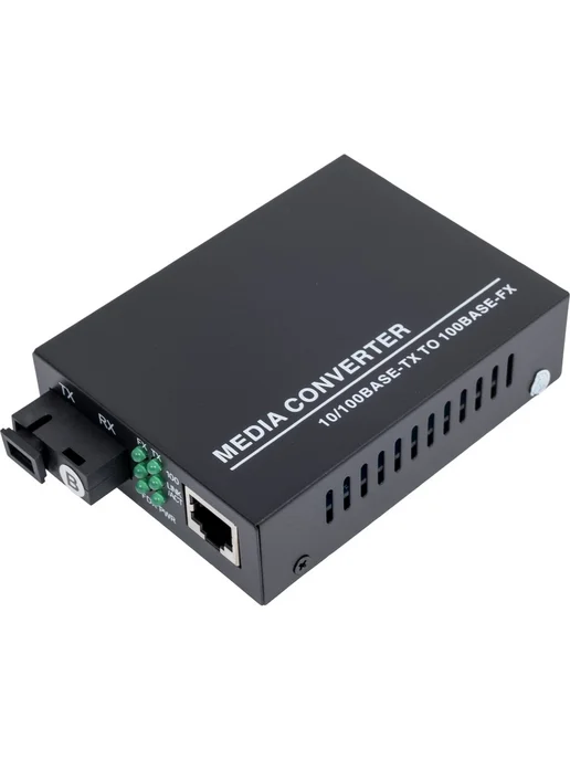 Медиаконвертер WDM 1550нм 20км RJ-45 металл черный IP20 220В, черный, фото 2