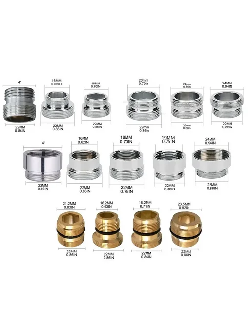 Адаптер для крана с аэратором 20*1 на 22, 5 шт 03, 20x1, 5 шт, фото 7