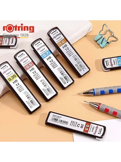 Rotring Грифель 1 мм твердость HB (Твердо-мягкий) 10 шт, 0.5 B - 0.5мм, фото 2