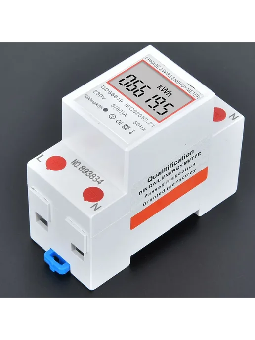 Умный счетчик энергии 5(80)A 230V DIN 2P, вариант, фото 6