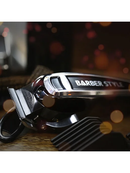 DEWAL Машинка для стрижки волос мощная вибрационная BARBER STYLE, черный