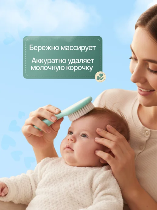 Расческа для новорожденных, голубой, фото 2