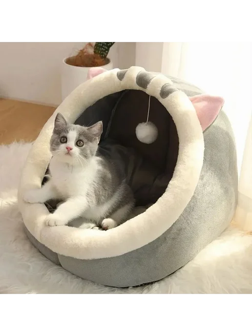Удобная лежанка для котенка и мелких животных розовый, розовый, фото 2