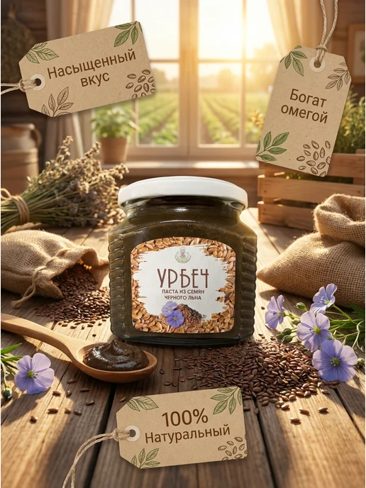 Eco Dom Урбеч из семян льна 1 кг, 400 г, фото 3