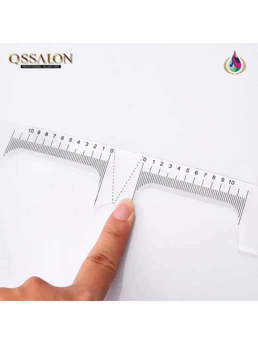 Линейка для бровей QSSALON белая, белый, фото 2
