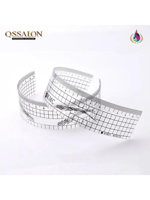 Линейка для бровей QSSALON белая, белый, фото 4