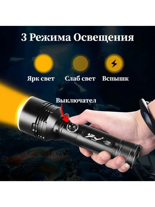 Подводный фонарь черн сер металлик черн сер, черный, фото 2