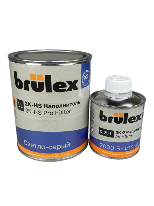BRULEX Грунт PROFuller 4+1 акриловый 1л с отв, светло-серый, 1 л, фото 2