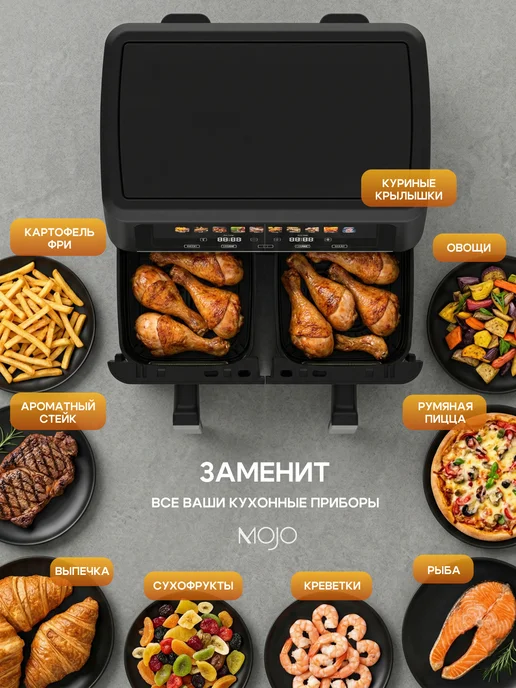 Mojo Аэрогриль электрический для дома 8,5 л, 9 л, фото 3
