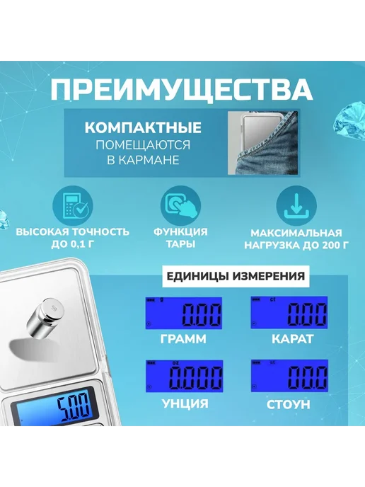 Торговые весы электронные 120х62мм, вариант, фото 2