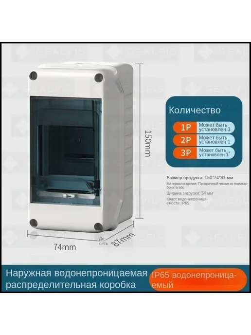 Бокс электрический пластиковый для автоматов 3 модуля белый, белый