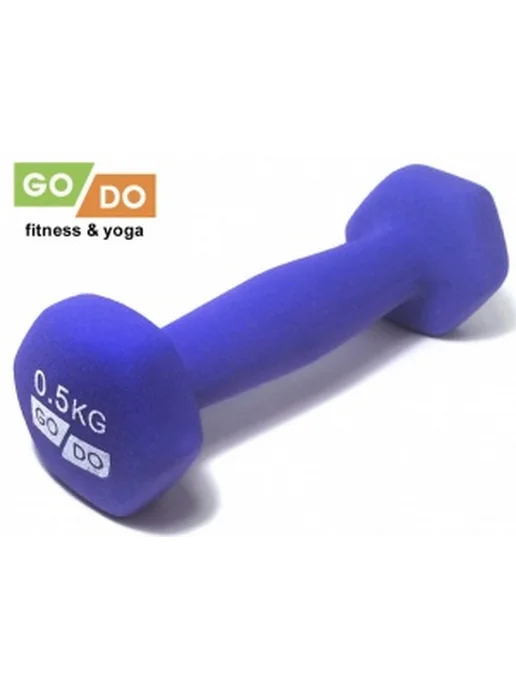 GO DO Гантель в виниловой матовой неопреновой оболочке, синий, фото 2