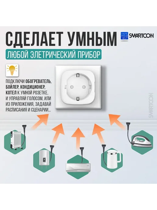 Умная розетка wifi с счетчиком энергии, 20А, Алиса Wi-Fi, вариант, фото 3