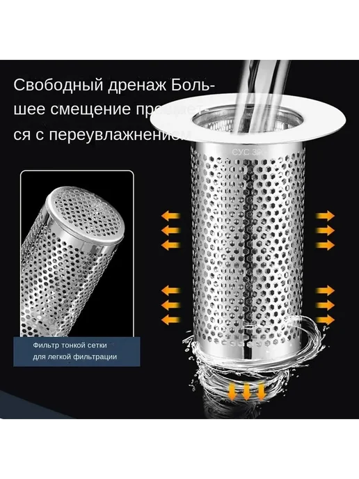 Слив в ванную из нержавеющей стали антикоррозийный, фильтр, вариант, фото 8