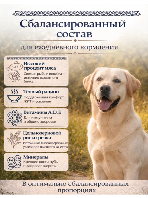 AmiGold Каша для собак Рыбный Кулеш, гречка, рис, рыба 1 кг, 1 кг, фото 2
