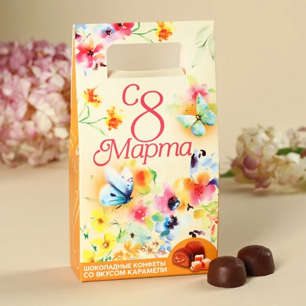 Конфеты шоколадные «с 8 марта», вкус: карамель, 120 г.